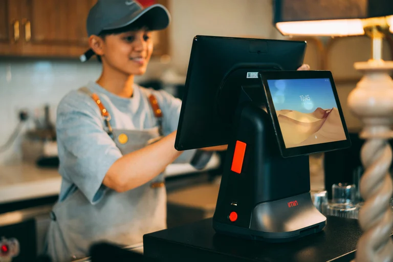 Point of sale terminal on a retail counter