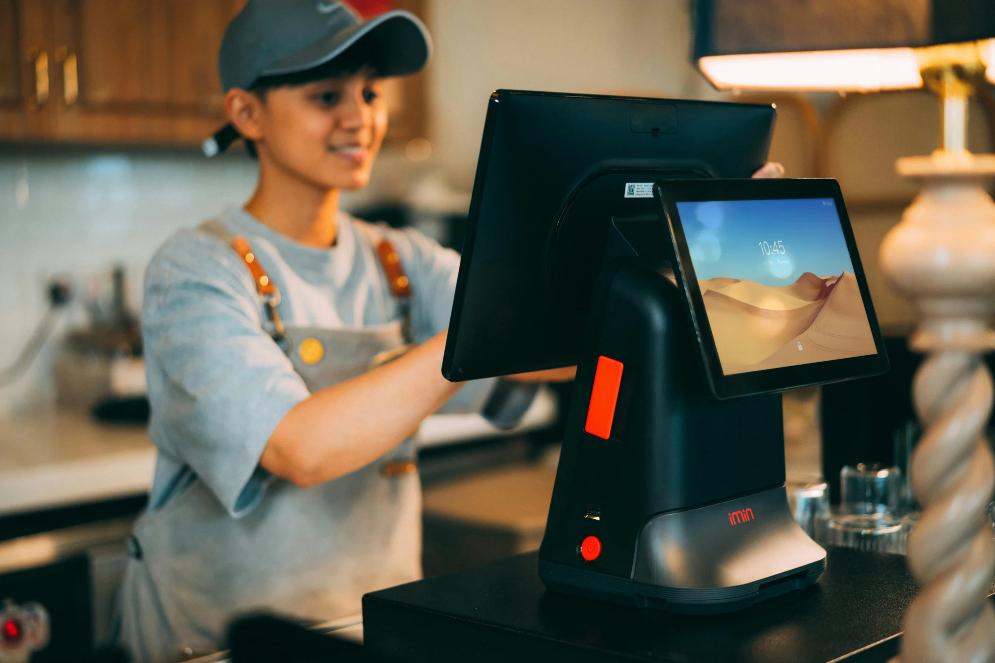 Point of sale terminal on a retail counter